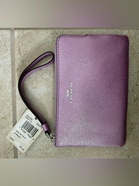 Coach Metallic Lilac Wristlet Wallet